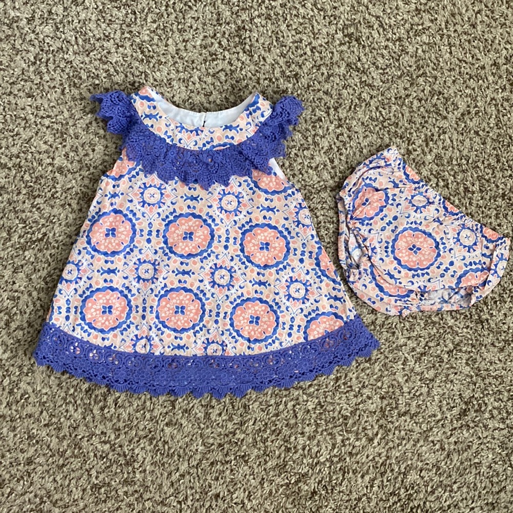 Adorable Counting Daisies Crochet Lace Dress Set